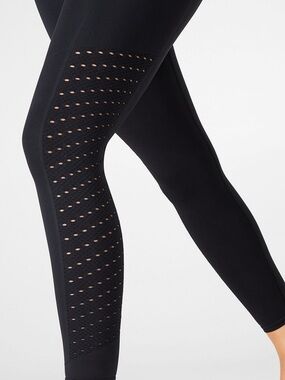 Women's fabletics Black Perforated Side Panel Leggings